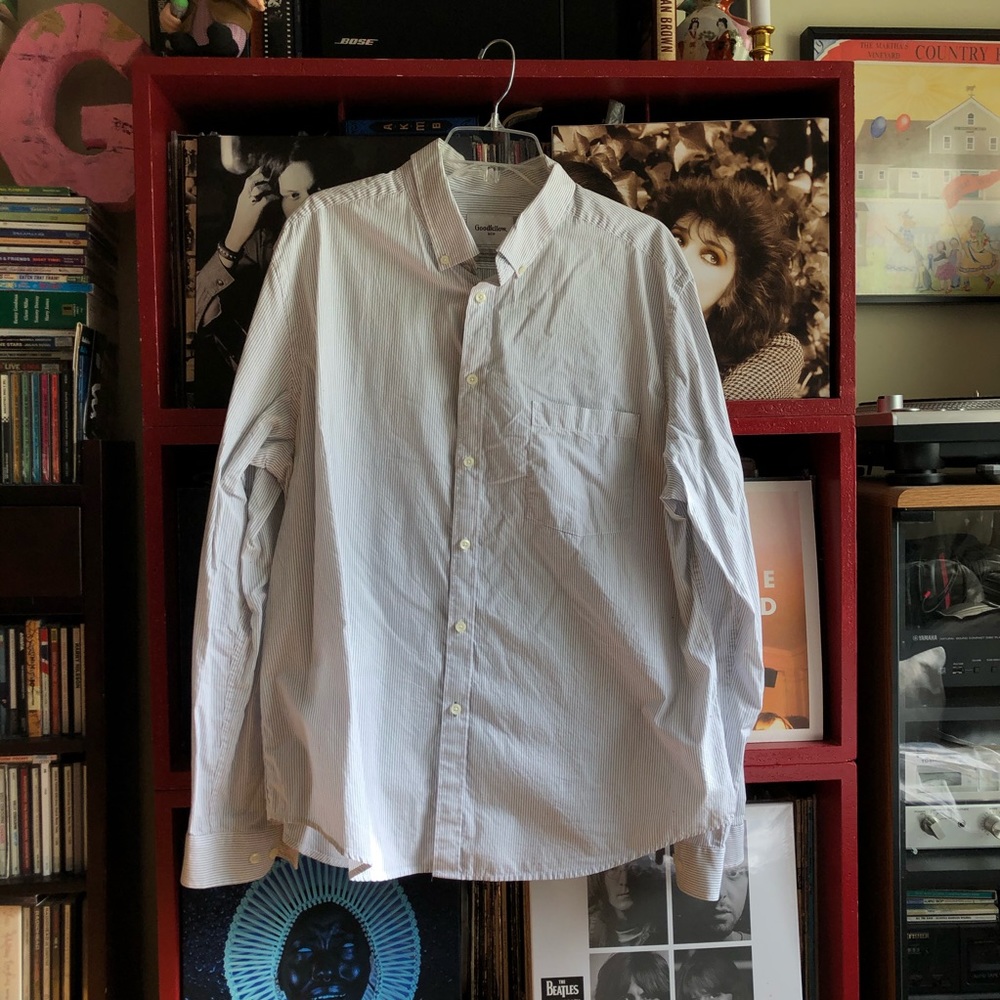 Red and White Striped Goodfellow Button Down